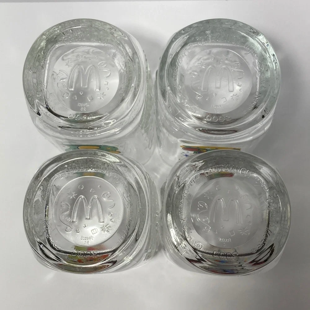 set of 4 Walt Disney World Millennium 2000 Mickey Mouse square collector glasses